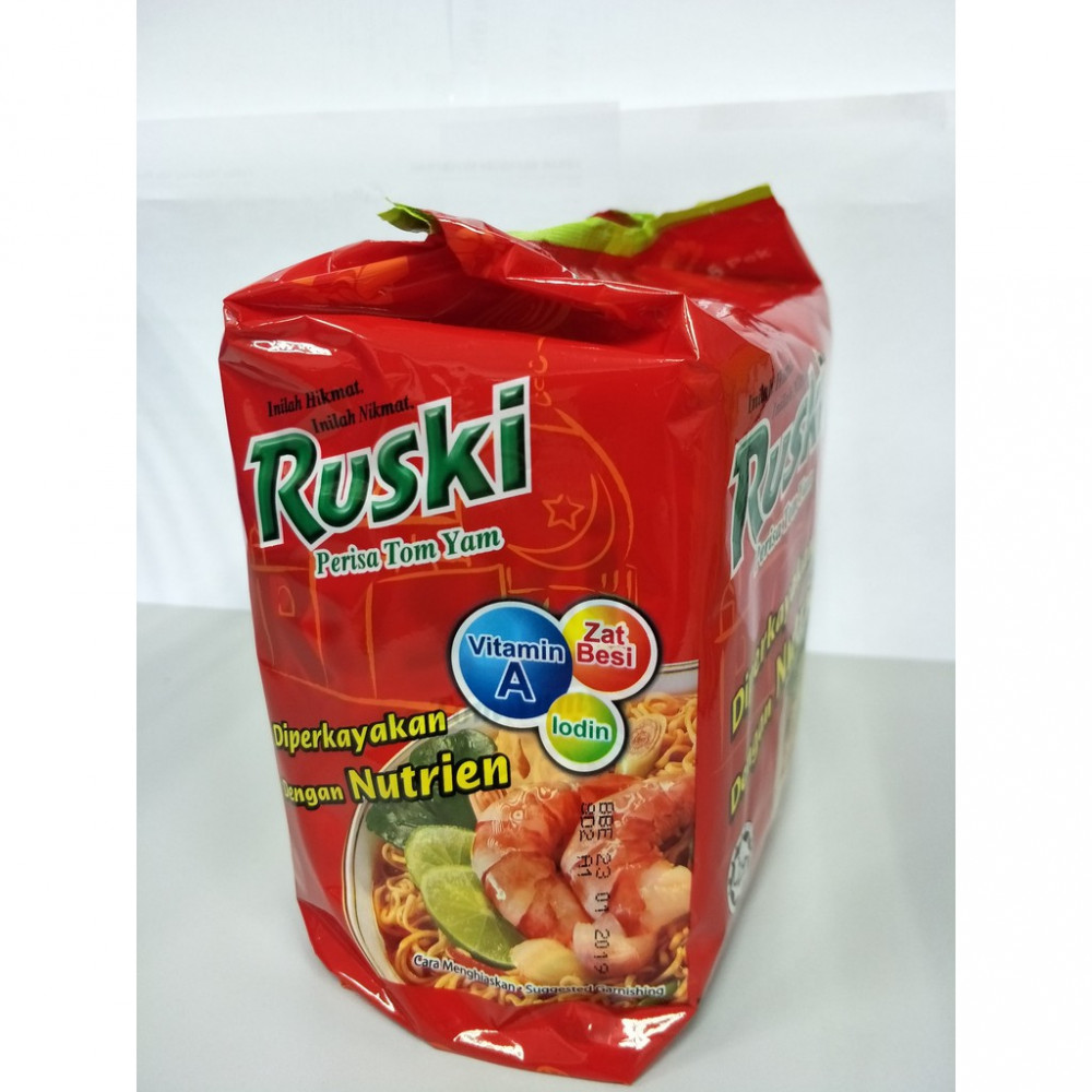 RUSKI Instant Noodles Tom Yam (80gx5) Halal – Malaysia RUSKI Instant Noodles Tom Yam (80gx5) Halal – Malaysia