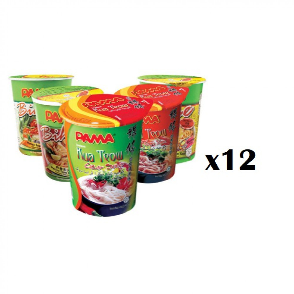 12 Cups Of PAMA Instant Cup Noodles In Random Flavor