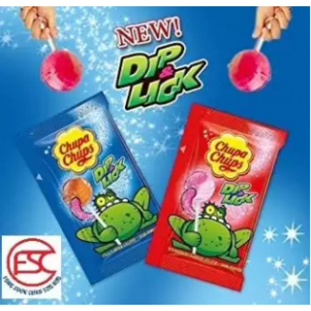 Chupa Chups (Dip & Lick) Lollipop Candy With Sugar Power (Strawberry + Cola Flavours) 12stick Chupa Chups (Dip & Lick) Lollipop Candy With Sugar Power (Strawberry + Cola Flavours) 12stick