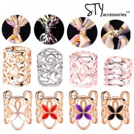 image of Sadira Scarves Ring scarf Buckle Shawl Ring Bawal Tudung Brooch Flower King