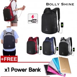 image of Bali Double Anti-theft USB Laptop Backpack Bag Unisex Women Man LaptopBags Baibu