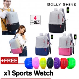 image of Barry USB Laptop Bag Unisex Men Women Laptop beg Urban Fashion Backpack Beg Bags