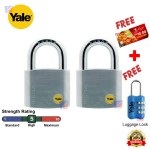 Yale Y120/50/127/2 Satin Chrome Padlock/Mangga Keyed Alike System -50mm x 2pcs