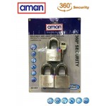 AMAN-304-5003 H/D Stainless Steel Padlock (3 Lock+5 Key)