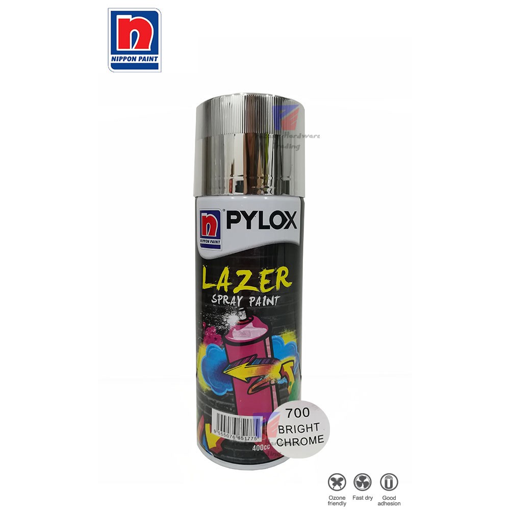 NIPPON PYLOX LAZER SPRAY PAINT (700-BRIGHT CHROME) - 400cc