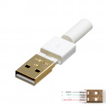 USB Type A Male Assembly Gold Plated Connector Shell