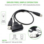 USB 2.0 To 2.5" Laptop SATA HDD SSD 22pin Converter Cable