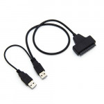 USB 2.0 To 2.5" Laptop SATA HDD SSD 22pin Converter Cable