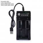 Universal 2 Slot 14500/16340/18650/26650/AAA/AA USB 3.7v Li-ion Battery Charger