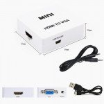 Mini HDMI to VGA + Audio Converter Box (In HDMI-Out VGA)