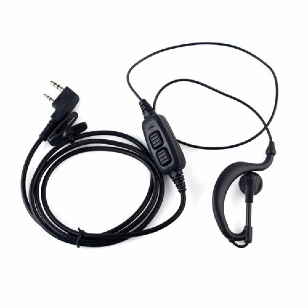 Double Button Ear Hook PTT Earphone Headset - K Port Double Button Ear Hook PTT Earphone Headset - K Port