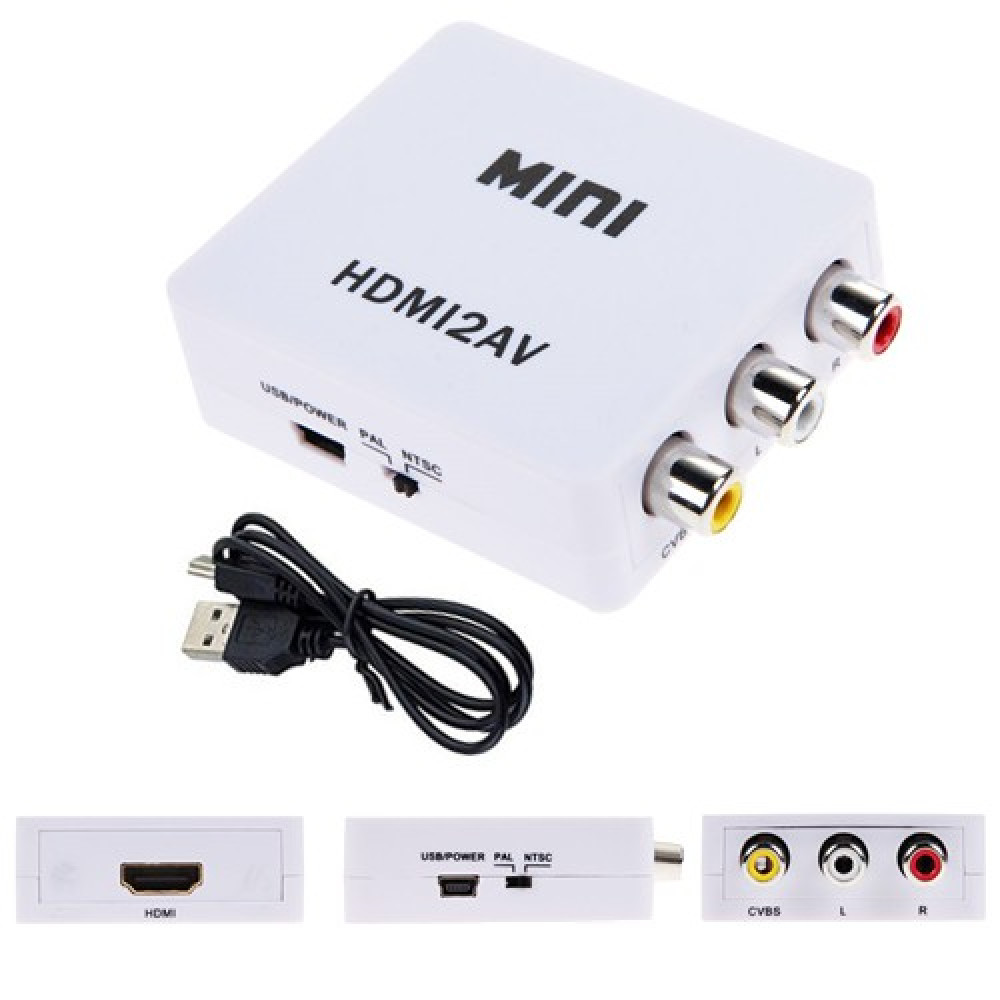Mini HDMI to AV Audio Converter Box In HDMI Out AV