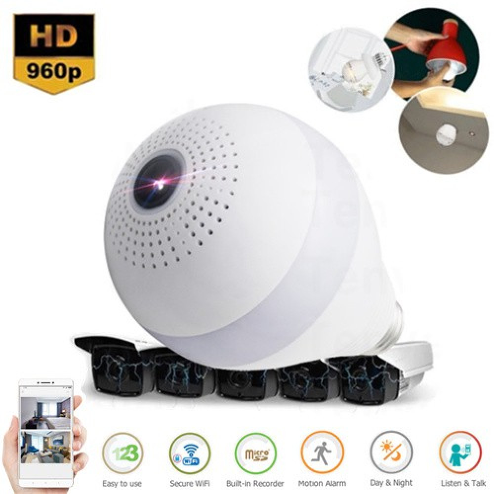 Bulb Light 360° Panoramic Day & Night WiFi P2p Cctv Camera Bulb Light 360° Panoramic Day & Night WiFi P2p Cctv Camera