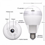 Bulb Light 360° Panoramic Day & Night WiFi P2p Cctv Camera