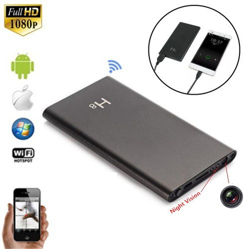 H8 Night Vision WiFi Power Bank Spy Hidden Pinhole Camera H8 Night Vision WiFi Power Bank Spy Hidden Pinhole Camera
