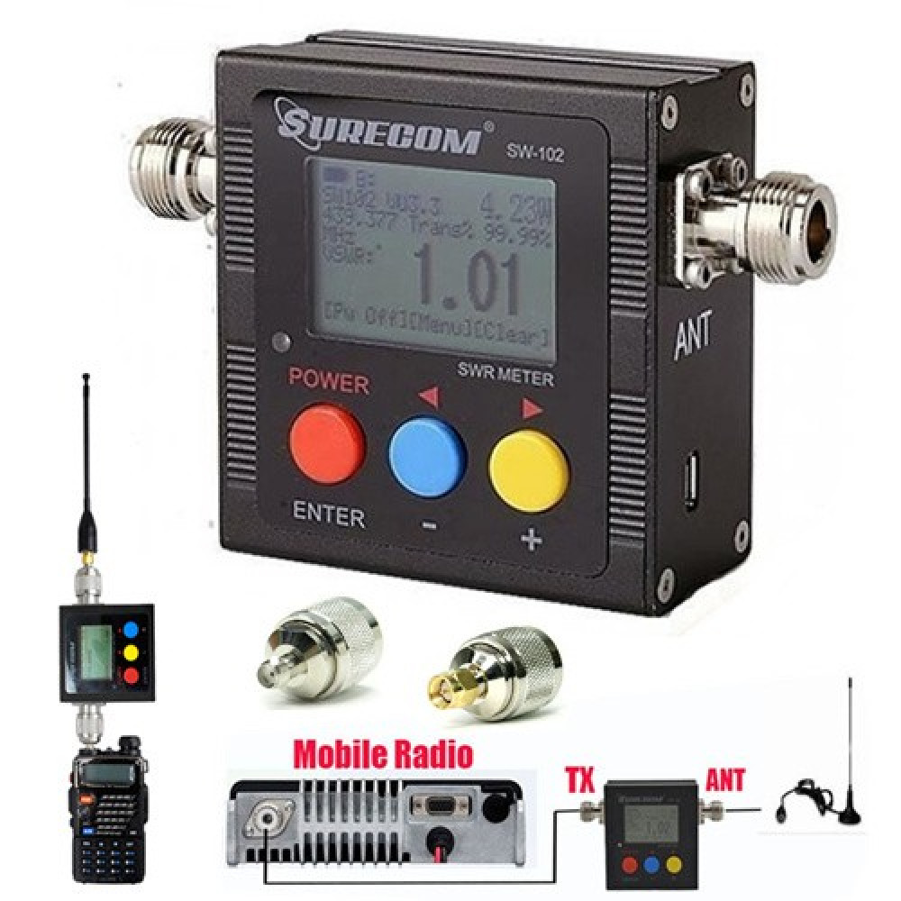 SURECOM SW-102 Walkie Talkie Power Meter + Frequency Counter SURECOM SW-102 Walkie Talkie Power Meter + Frequency Counter
