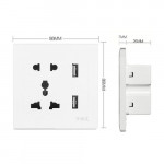 Dual USB 5V/2.1A Charger Ports + Universal 10A Outlet Panel
