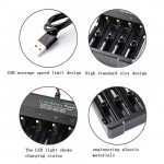 Universal 4 Slot 14500/16340/18650/26650/AAA/AA USB 3.7v Li-ion Battery Charger