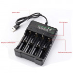 Universal 4 Slot 14500/16340/18650/26650/AAA/AA USB 3.7v Li-ion Battery Charger
