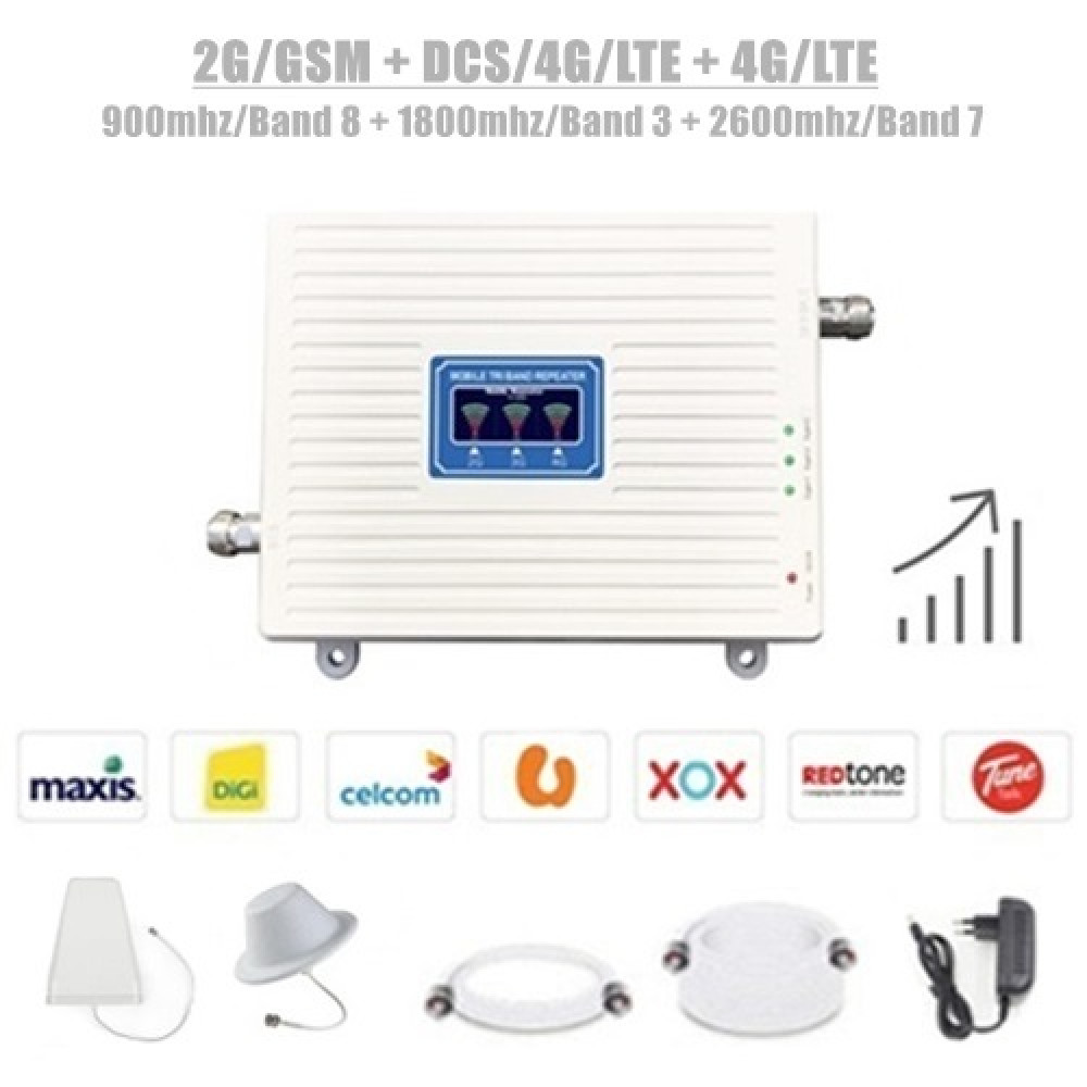 2G/GSM DCS/4G/LTE 4G/LTE Band 8,3,7 Tri Band Mobile Signal Booster Repeater 2G/GSM DCS/4G/LTE 4G/LTE Band 8,3,7 Tri Band Mobile Signal Booster Repeater