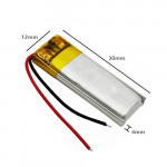 401230 3.7V 120mAh Rechargeable Lithium Polymer Battery