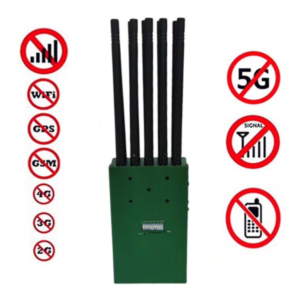 10 Band 2G 3G 4G 5G GPS Beidou WiFi Portable Mobile Signal Jammer