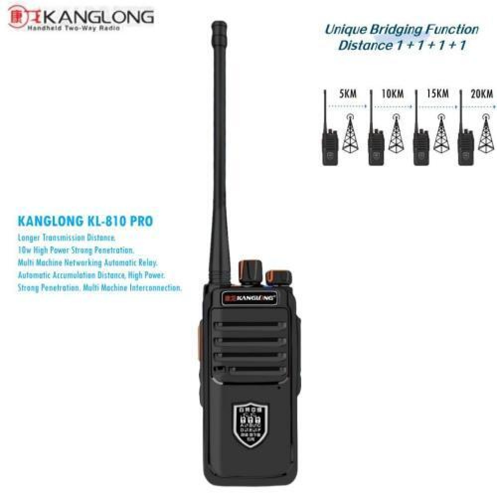 KANGLONG KL-810 Pro UHF 10W Repeater Transceiver Walkie Talkie - 15KM