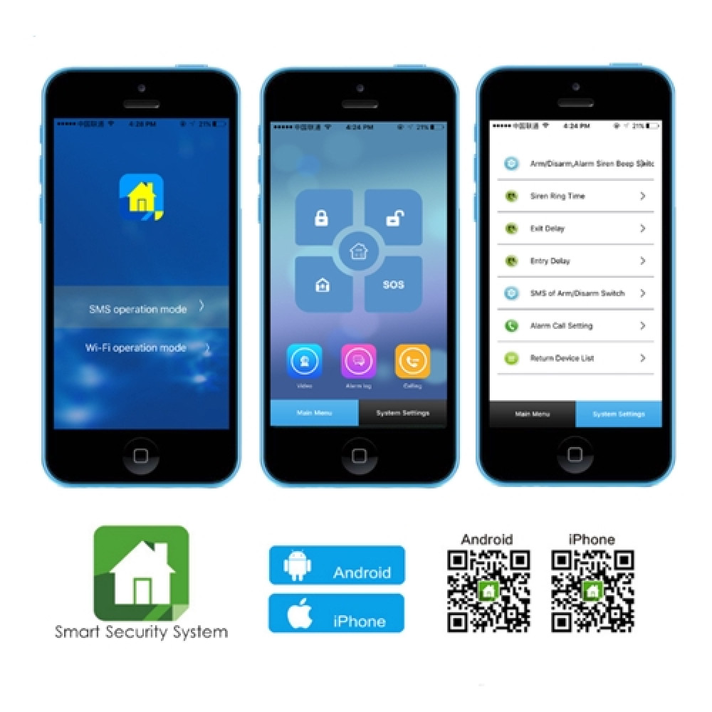 Smart Security PG103 433mhz Wireless GSM & WiFi AntiTheft Home/Office Alarm System