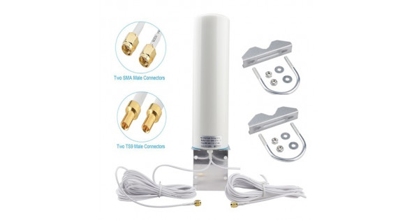 4G LTE 12dBi SMA/TS9 Male Dual Connector Omni-Directional Antenna