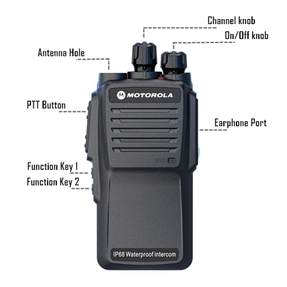 MOTOROLA GP320 UHF 8W IP68 Waterproof Walkie Talkie 8KM
