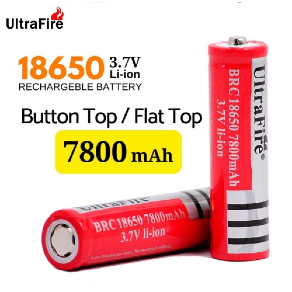 ULTRAFIRE 18650 3.7V 7800mAh Button Top Flat Top Rechargeable Li-Ion Battery ULTRAFIRE 18650 3.7V 7800mAh Button Top Flat Top Rechargeable Li-Ion Battery