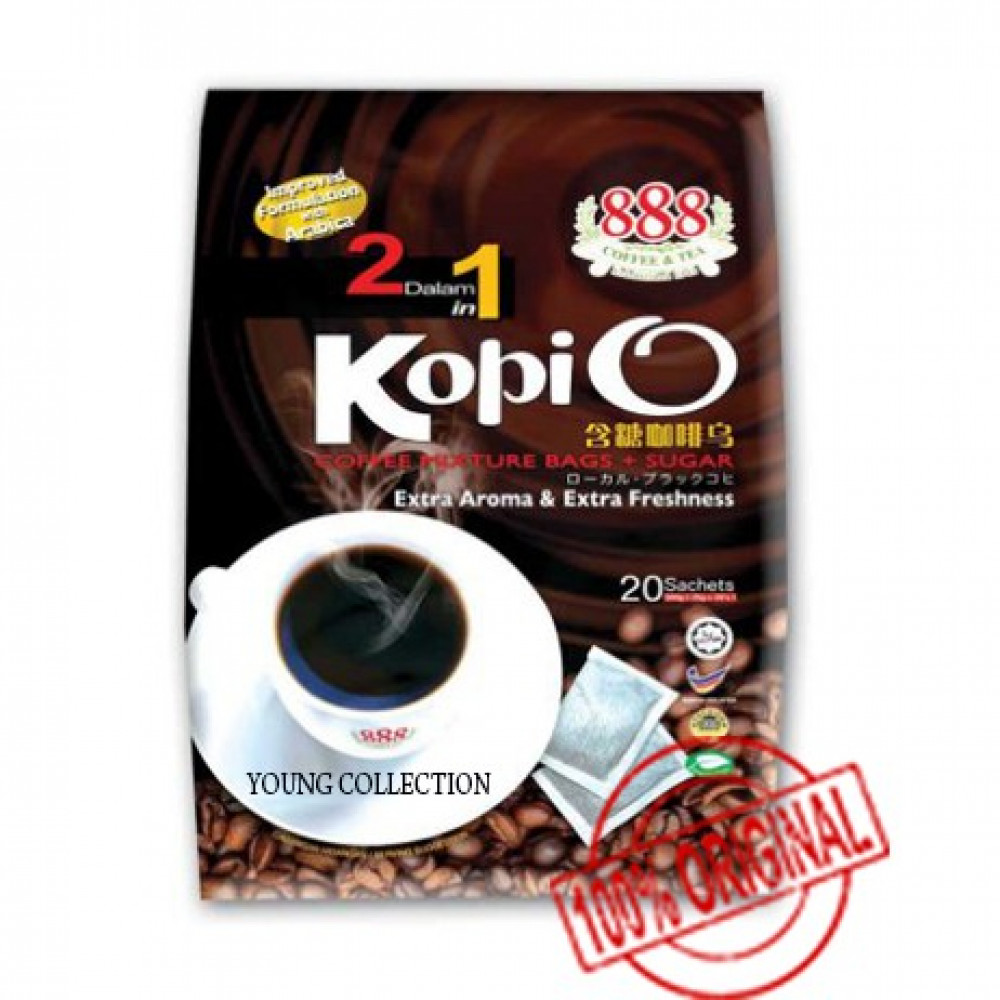 888 2 In 1 Black Coffee / Kopi O Arabica With Sugar(25gX20 Sachets) B.BEFORE AUG2019