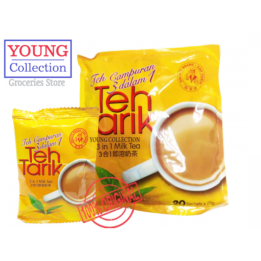 Salute Brand Cap 3 in 1 Milk Tea (Teh Tarik) 20 sachets x20gm Buy4 save ...