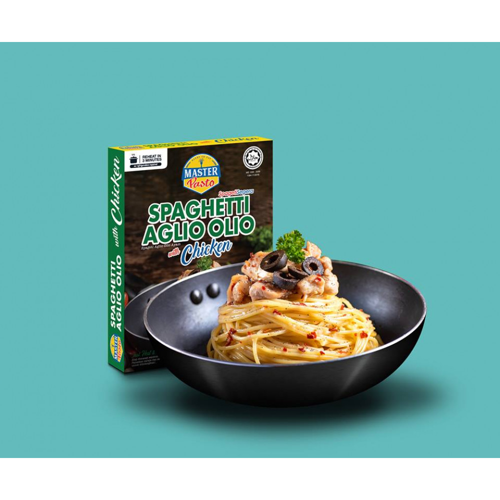3 Minutes Instant Spaghetti - Master Pasto Aglio Olio With Chicken 3 Minutes Instant Spaghetti - Master Pasto Aglio Olio With Chicken