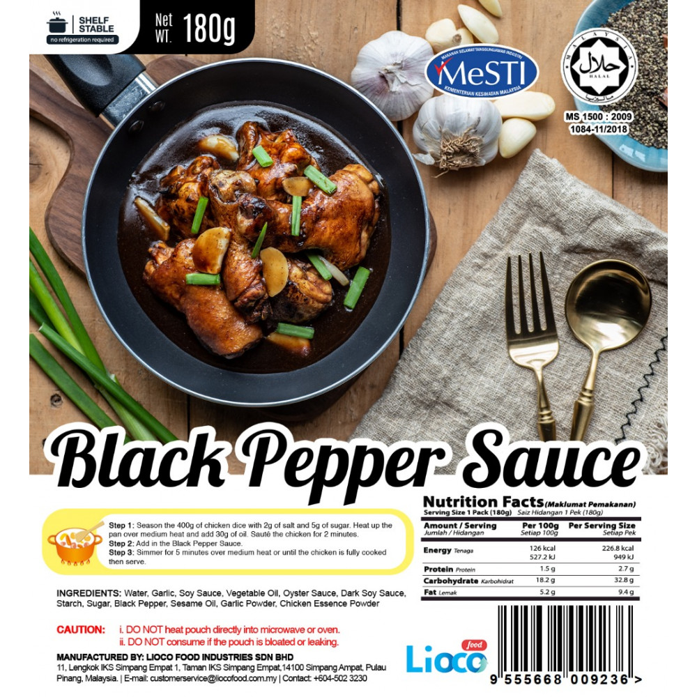 [HALAL - Lioco Food]  Garlic Black Pepper Paste (Ready To Eat - Marketplace Harian)