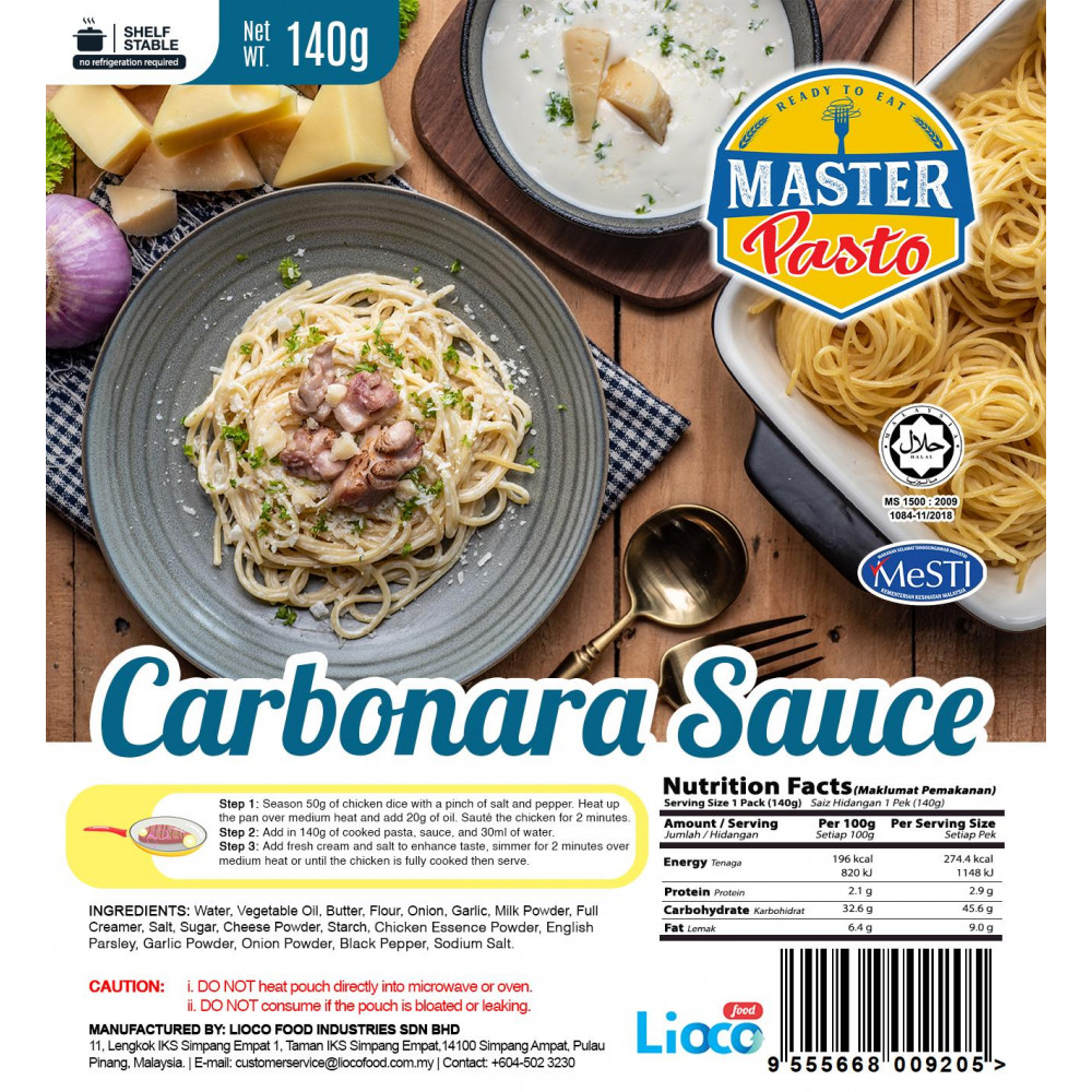 [HALAL Lioco Food] Carbonara Sauce (Ready To Eat Marketplace Harian)