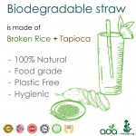 Mokumoku ADA Rice Drinking Straw (EcoFriendly, Go-Green, Biodegradable - Marketplace Harian)