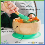 Avanchy Bamboo Suction Baby Bowl + Spoon (Suitable 4+ months) - Marketplace Harian