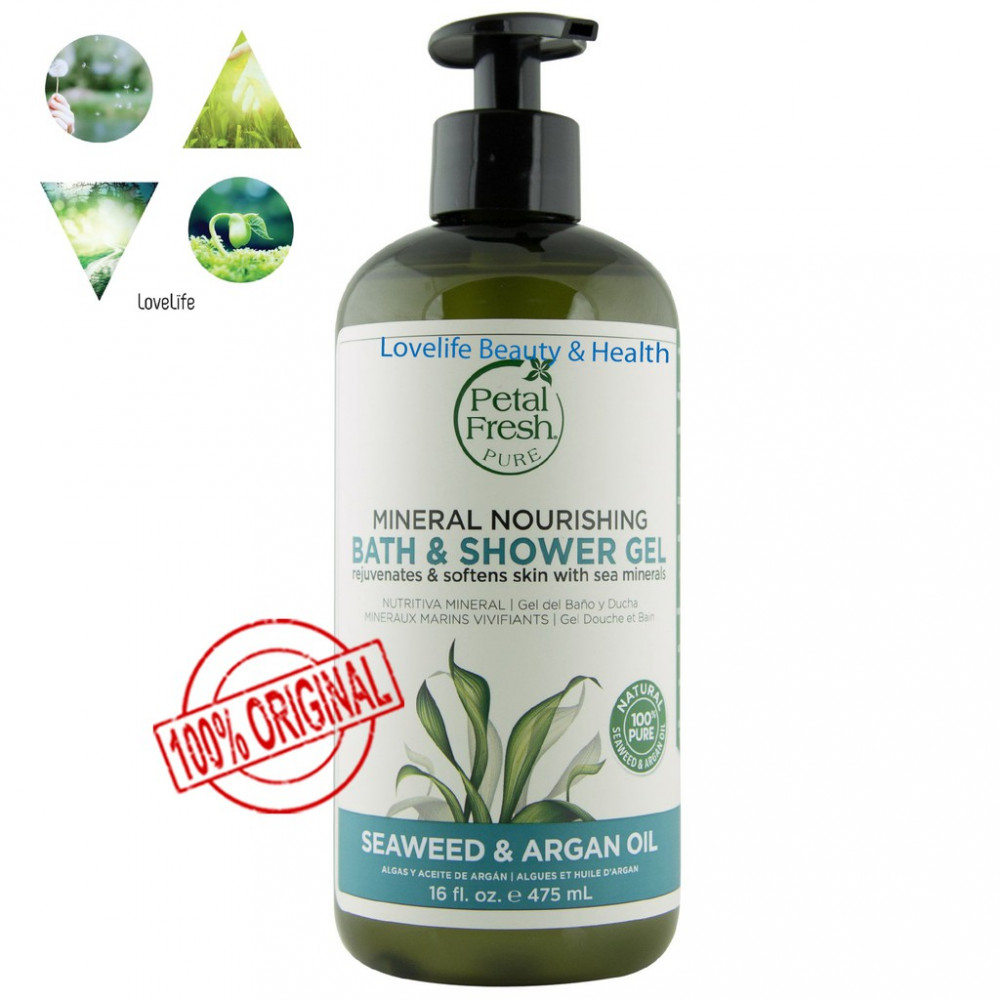 Petal Fresh, Organic Nourishing Bath & Shower Gel, Seaweed & Argan Oil, 475ml