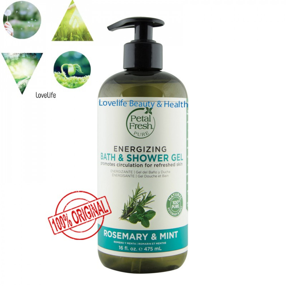 Petal Fresh Energizing Bath & Shower Gel Rosemary & Mint 475ml EXP 2021