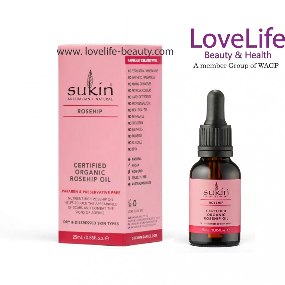 SUKIN CERTIFIED ORGANIC ROSEHIP OIL 25ml&50ml (NEW PACK) 4.5