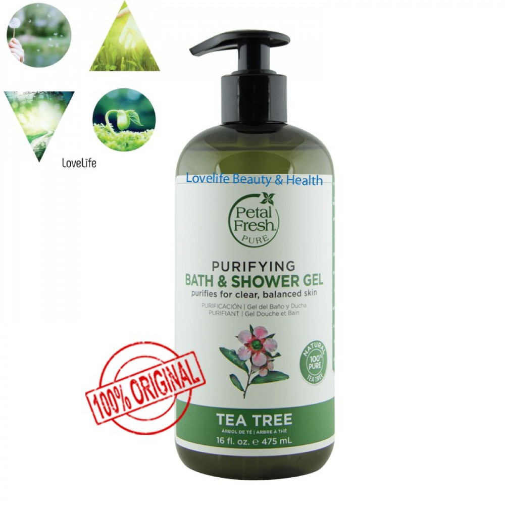 Petal Fresh Purifying Bath & Shower Gel Tea Tree 475ml EXP 11/2021