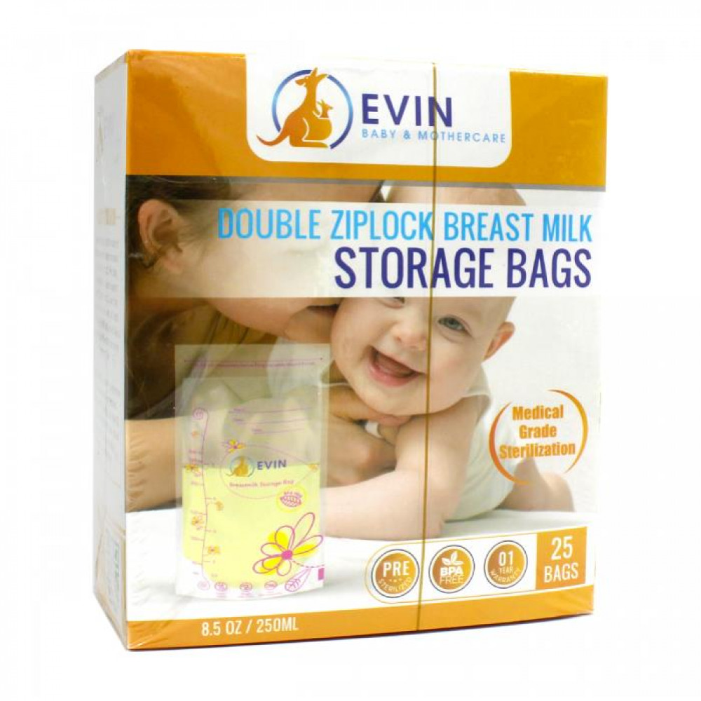 EVIN DOUBLE ZIP LOCK BREAST MILK STORAGE BAGS EVIN DOUBLE ZIP LOCK BREAST MILK STORAGE BAGS