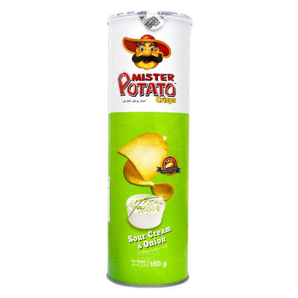 Mister Potato Crisps Sour Cream & Onion 160g Mister Potato Crisps Sour Cream & Onion 160g