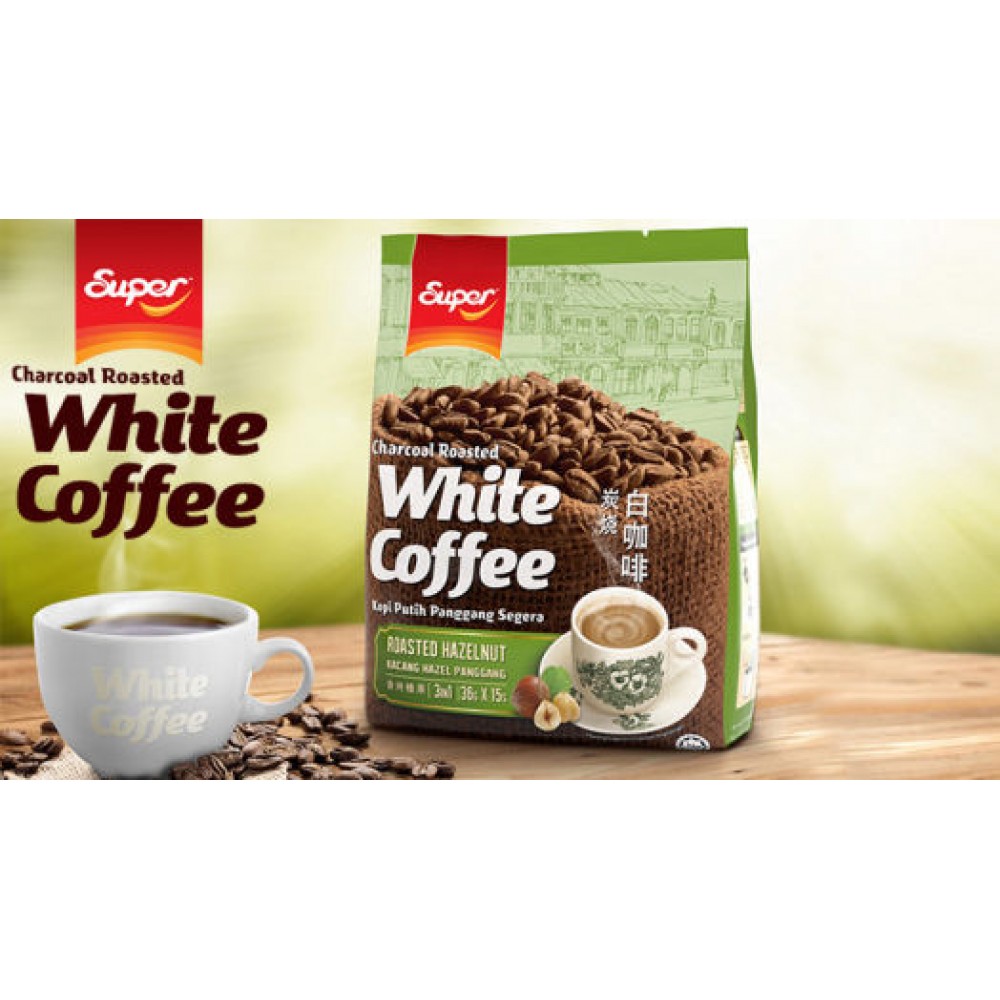 Super 3 in 1 Charcoal White Coffee Roasted Hazelnut (15's x 40g) Super 3 in 1 Charcoal White Coffee Roasted Hazelnut (15's x 40g)