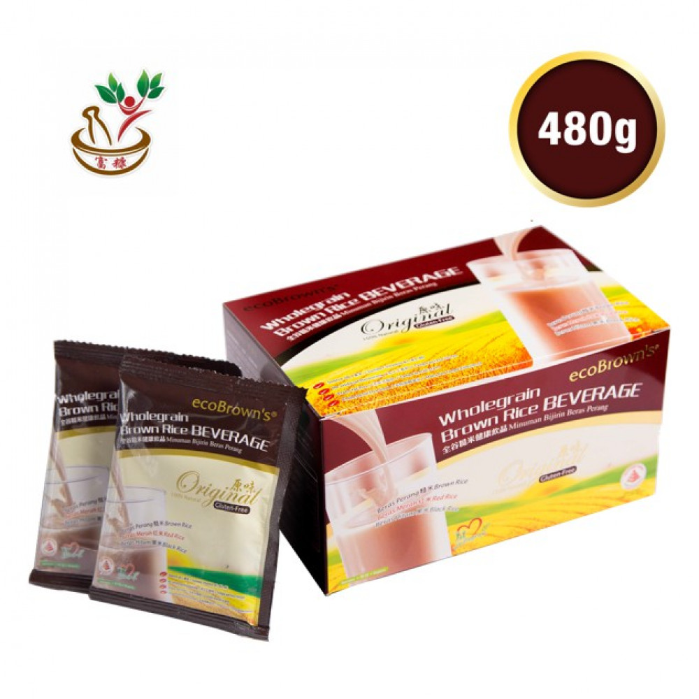 EcoBrown Brown Rice Beverage Original Flavour 16's x 30gm EcoBrown Brown Rice Beverage Original Flavour 16's x 30gm