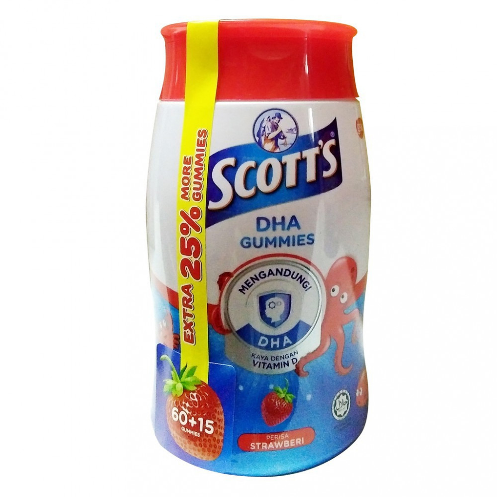 Scott's DHA Gummies Strawberry/orange extra 25% (60+15s) Scott's DHA Gummies Strawberry/orange extra 25% (60+15s)