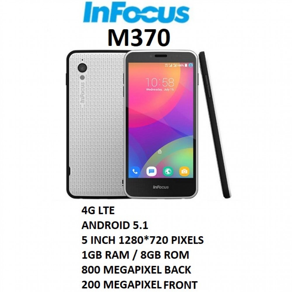 InFocus M370 4G LTE Android Dual Sims 1GB RAM/8GB ROM InFocus M370 4G LTE Android Dual Sims 1GB RAM/8GB ROM