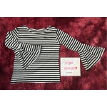 (MY Ready Stock) Stripe Trumpet Sleeve Top LH56