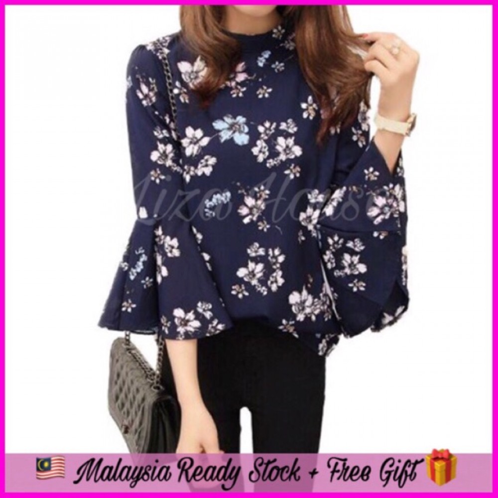 (MY Ready Stock) Floral Korean Blouse LH61